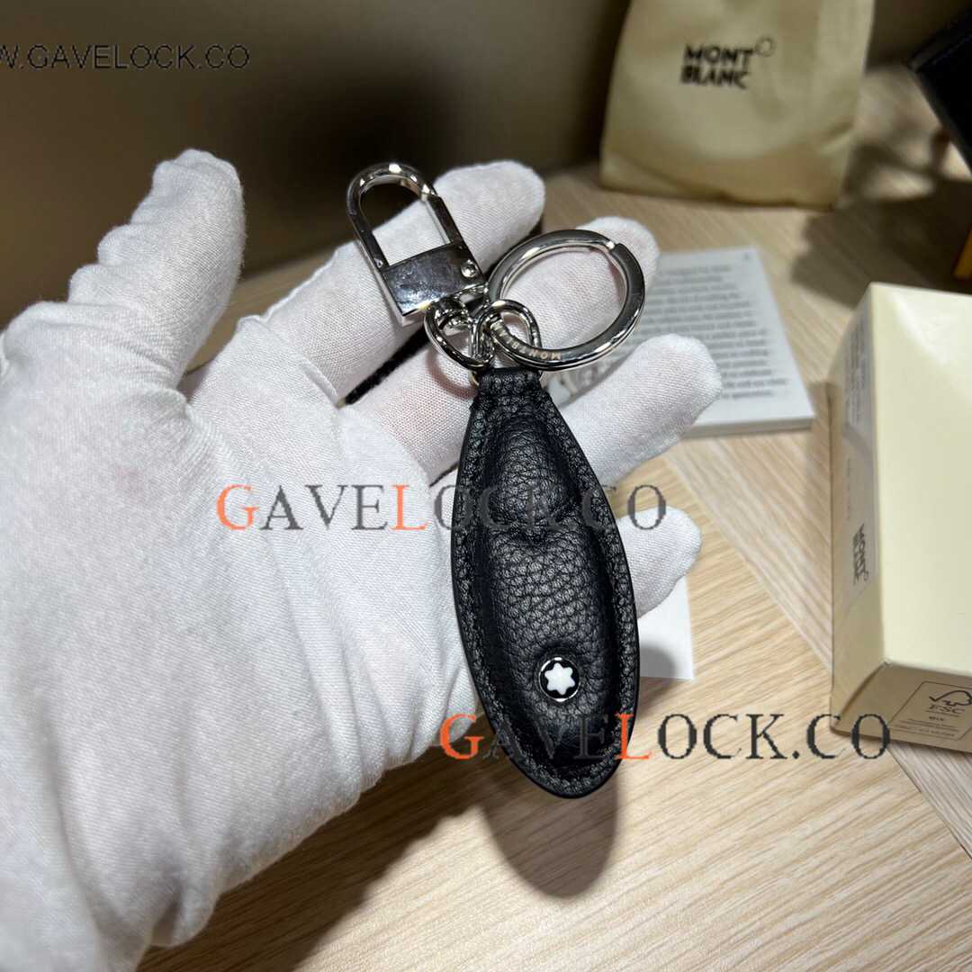 Copy Mont Blanc Meisterstuck Black Leather Key Fob